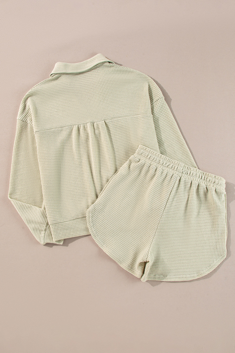Dulce Parchment Textured Long Sleeve Lounge Set