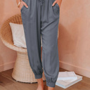 Gray XL Elani Waistband Cropped Jogger Pants