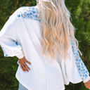  Eliana Floral Patchwork V Neck Blouse
