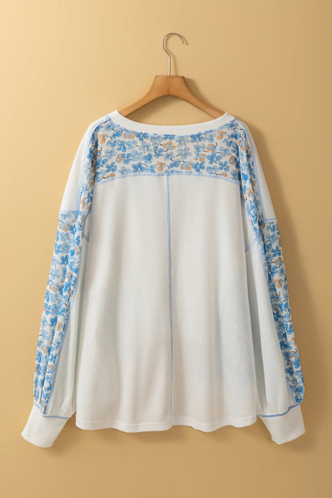 Eliana Floral Patchwork V Neck Blouse