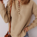 Beige Medium Elina French Grommet Detail Sweatshirt