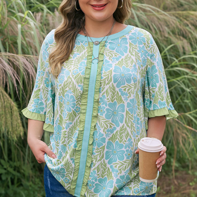 Elina Trim Short Sleeve PLUS Blouse