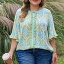  Elina Trim Short Sleeve PLUS Blouse