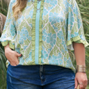  Elina Trim Short Sleeve PLUS Blouse