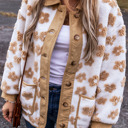 Light French Beige Medium Elisa Pattern Up Fleece Jacket