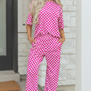 Rose XL Elisa Print Half Sleeve Lounge Set