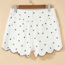  Elise Embroidered Scallop Hem Shorts