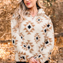Khaki Medium Elizy Quarter Zip Collar Sweatshirt