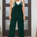  Elle Corduroy Patched Sleeveless Jumpsuit