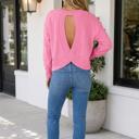  Ellie Backless Pullover Sweater Long Sleeve Top