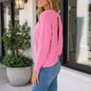  Ellie Backless Pullover Sweater Long Sleeve Top