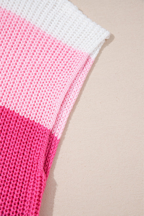 Elliot Color Block Notch V Neck Sweater Top