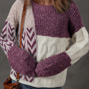 Purple Large Elliott Back Loose Fit Sweater