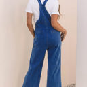  Elodie Knotted Strap Wide Leg Denim Overalls
