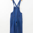  Elodie Knotted Strap Wide Leg Denim Overalls
