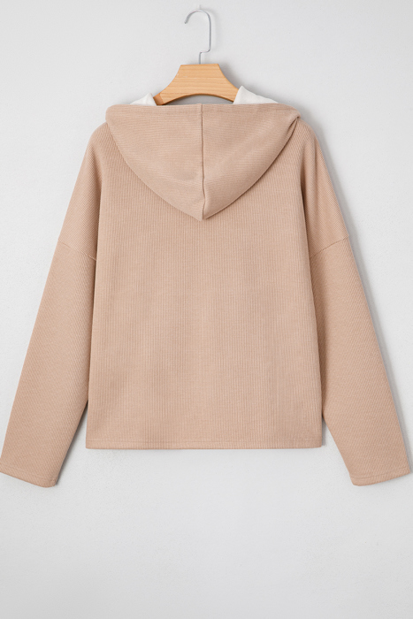 Elodie Textured Drawstring Baggy Hoodie
