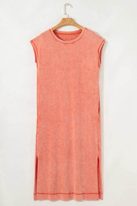 Eloise Mineral Wash Pocketed T-shirt Long Dress