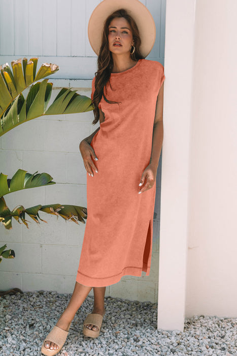 Eloise Mineral Wash Pocketed T-shirt Long Dress