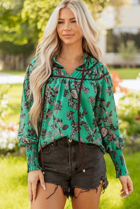 Elouise Shirred Puff Sleeve Blouse