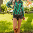  Elouise Shirred Puff Sleeve Blouse