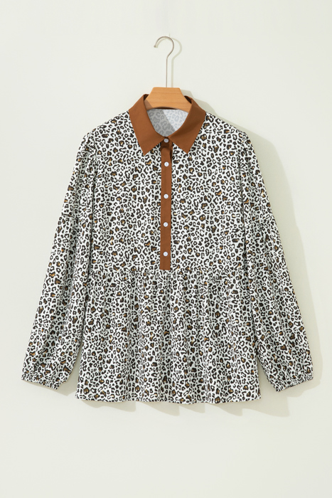 Elsa Puff Sleeve Print PLUS Blouse