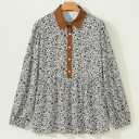  Elsa Puff Sleeve Print PLUS Blouse