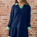 Navy Blue Small Elsie Ruffle Hem Mini Dress