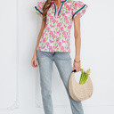  Elyse Ruffled Short Sleeve Blouse