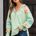  Emberly Patchwork Half Hooded Pullover