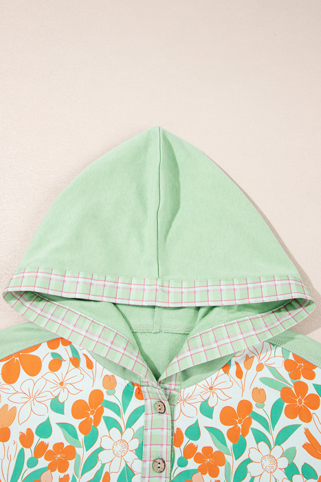 Emberly Patchwork Half Hooded Pullover