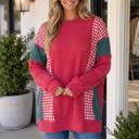 Emely Colorblock Twist Rib Long Sleeve Top