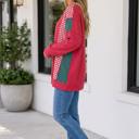  Emely Colorblock Twist Rib Long Sleeve Top
