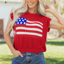  Emely Graphic Short Sleeve Sweater