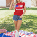  Emely Graphic Short Sleeve Sweater