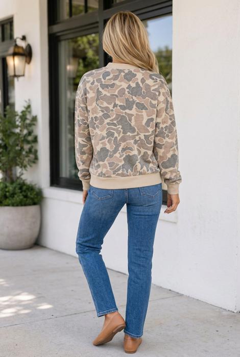 Emeree Ribbed Trim Mock Long Sleeve Top