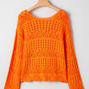  Emerson Crochet Scallop Edge Sweater