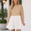 Pale Khaki Medium Emersyn Poplin Mini Dress