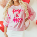 Pink Medium Emery Embroidered Raglan Sleeve Sweatshirt