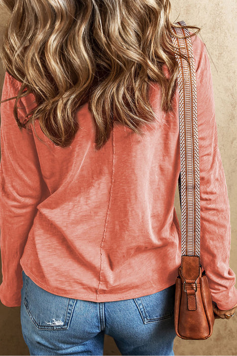 Rachel Floral Patchwork V Neck Long Sleeve Top