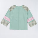  Emilia Plaid Floral Peace Heart Long Sleeve Top