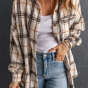 White Large Emily Oversized Plaid Pattern Plus Shacket