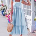 Beau Blue Small Emily Waist Sleeveless Maxi Dress
