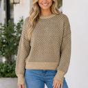 Khaki Large Emma Long Sleeve Sweater Long Sleeve Top