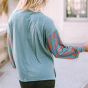  Emma Striped Bishop Sleeve Top