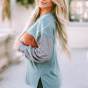  Emma Striped Bishop Sleeve Top