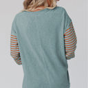  Emma Striped Bishop Sleeve Top