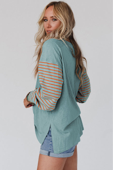 Emma Striped Bishop Sleeve Top