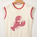  Emmeline Plaid Crawfish Knit Sweater