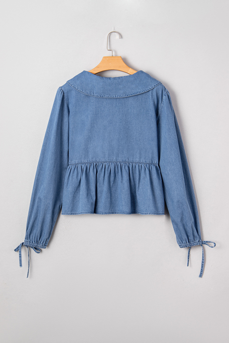 Emmy Sleeve Tied Peplum Top