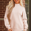 Apricot Pink Small Ensley apricot Oversize Mock Sweatshirt